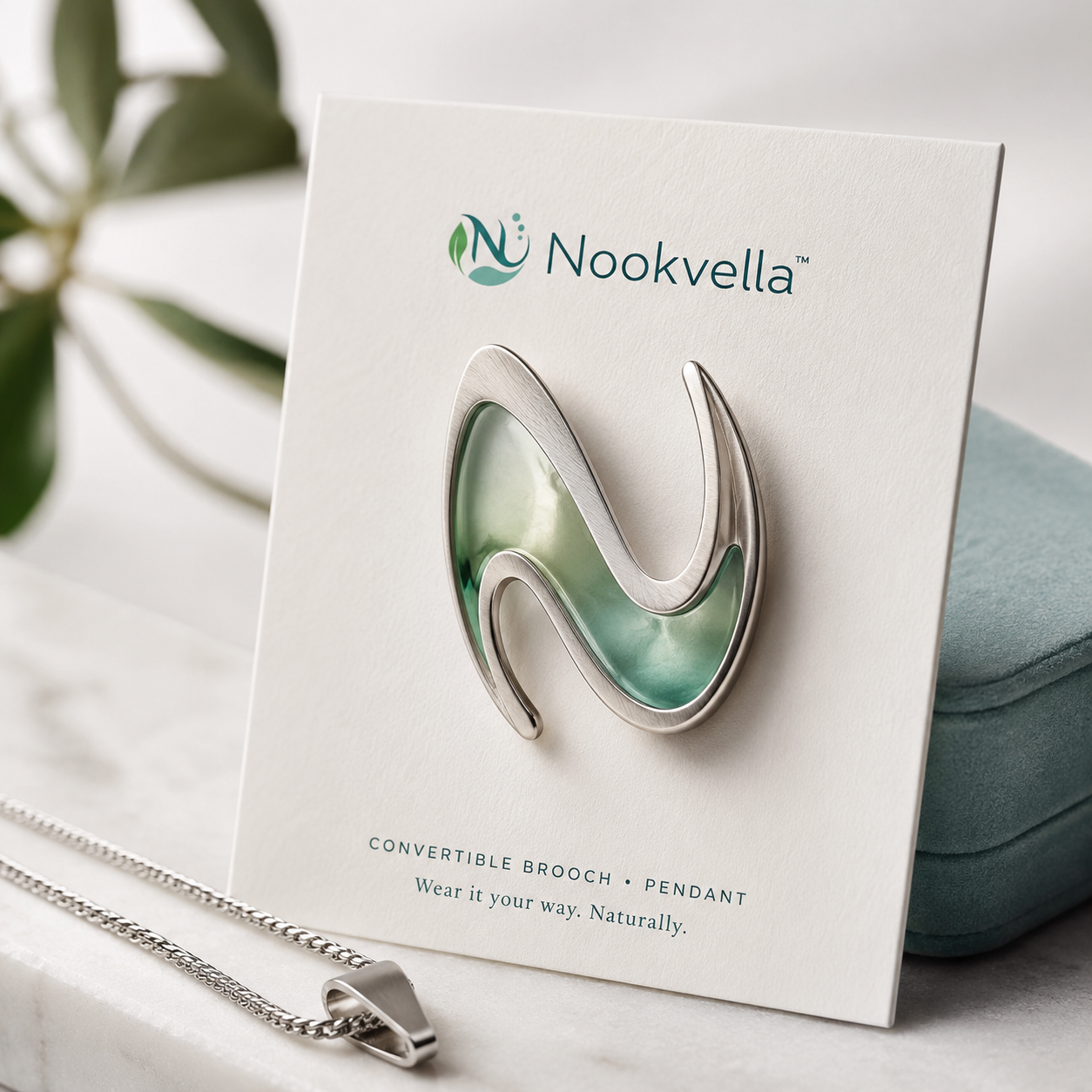 Nookvella™ Convertible Wave Brooch & Pendant